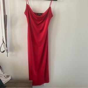 Lulu’s red cowl stretch dress